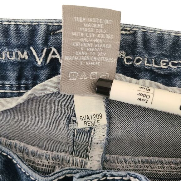 Premium Vanity Collection 26W 31L Boot Cut Embellished Jeans Criss Cross - Picture 11 of 12